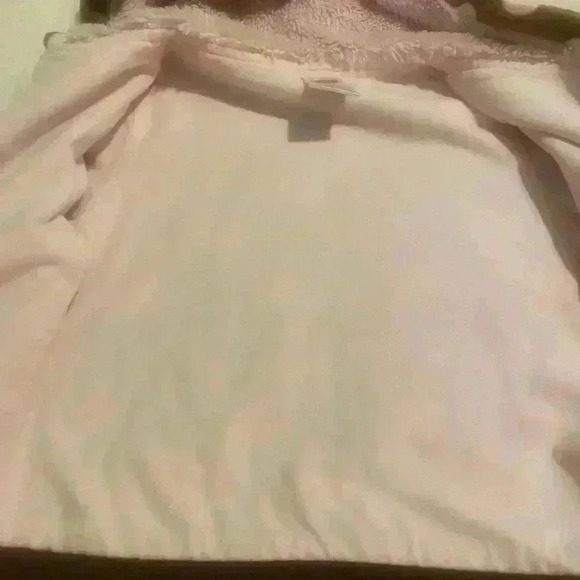 Gymboree Girls Hoodie in brown with pink & white hearts. Girls size small 5-6 - Picture 6 of 7